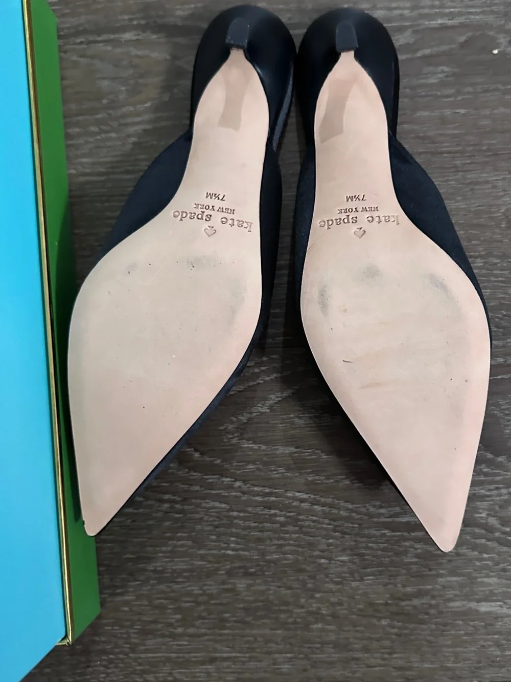 Kate Spade Darlene Satin Kitten Heels elegant cocktail slide shoes Size 7.5